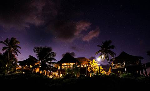 stargazing with wine sian kaan village